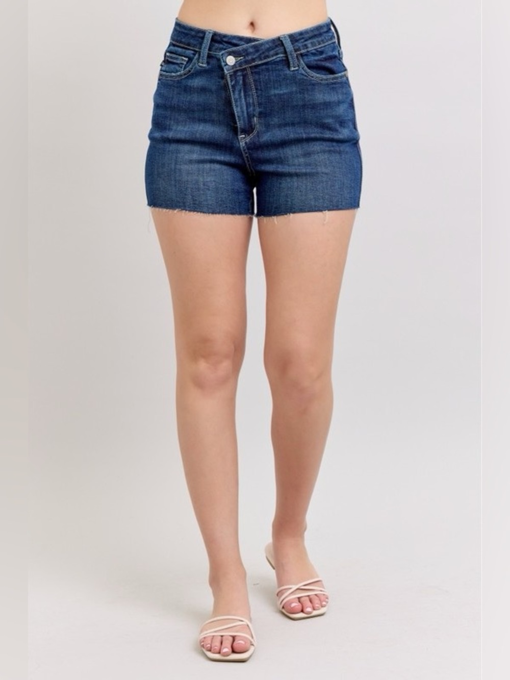 Judy Blue Full Size High Waist Criss-Cross Waistband Denim Shorts Plus Size